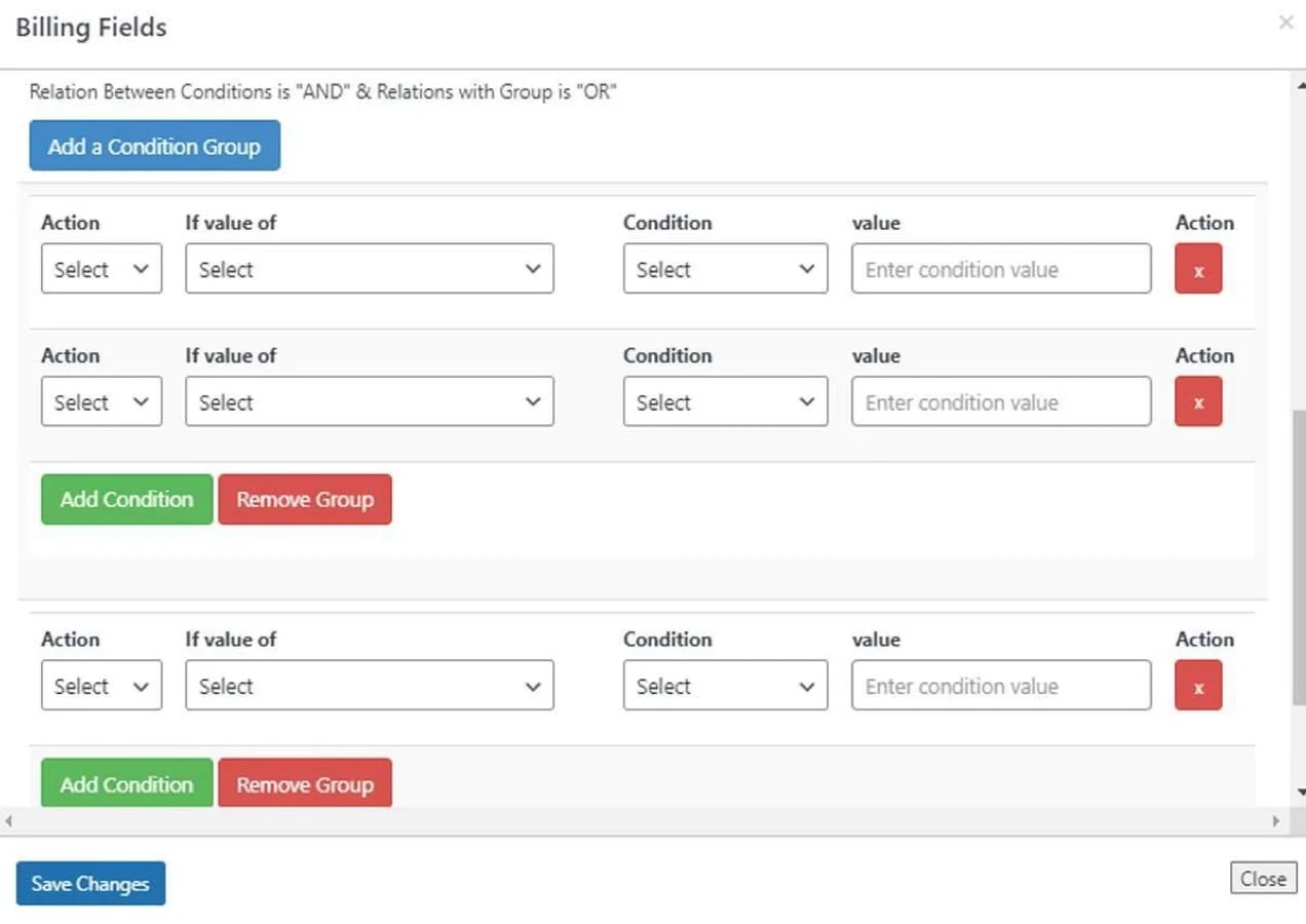 Updated billing fields on the WooCommerce backend/admin.