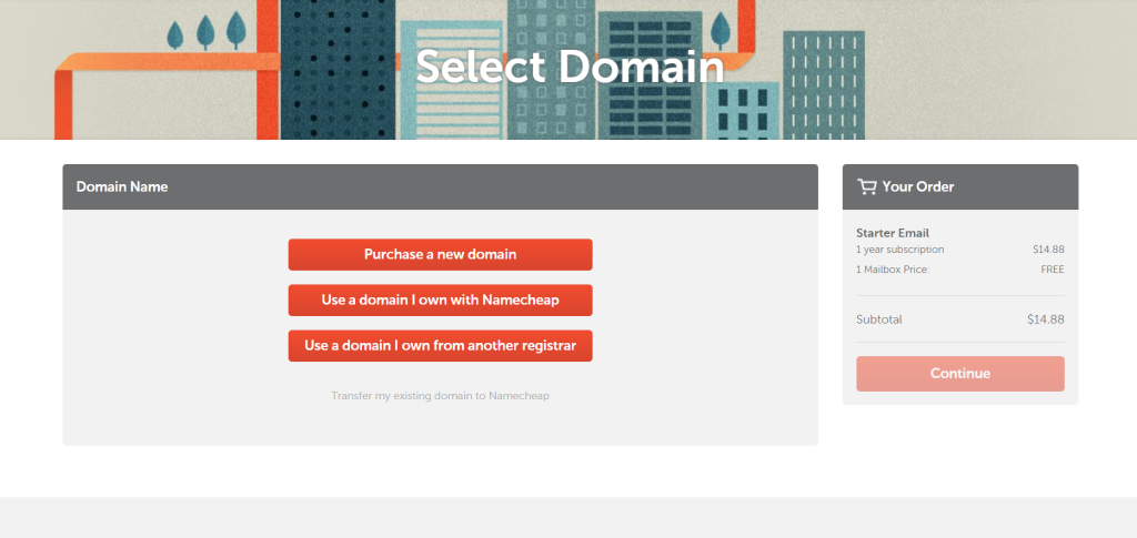 namecheap select domain