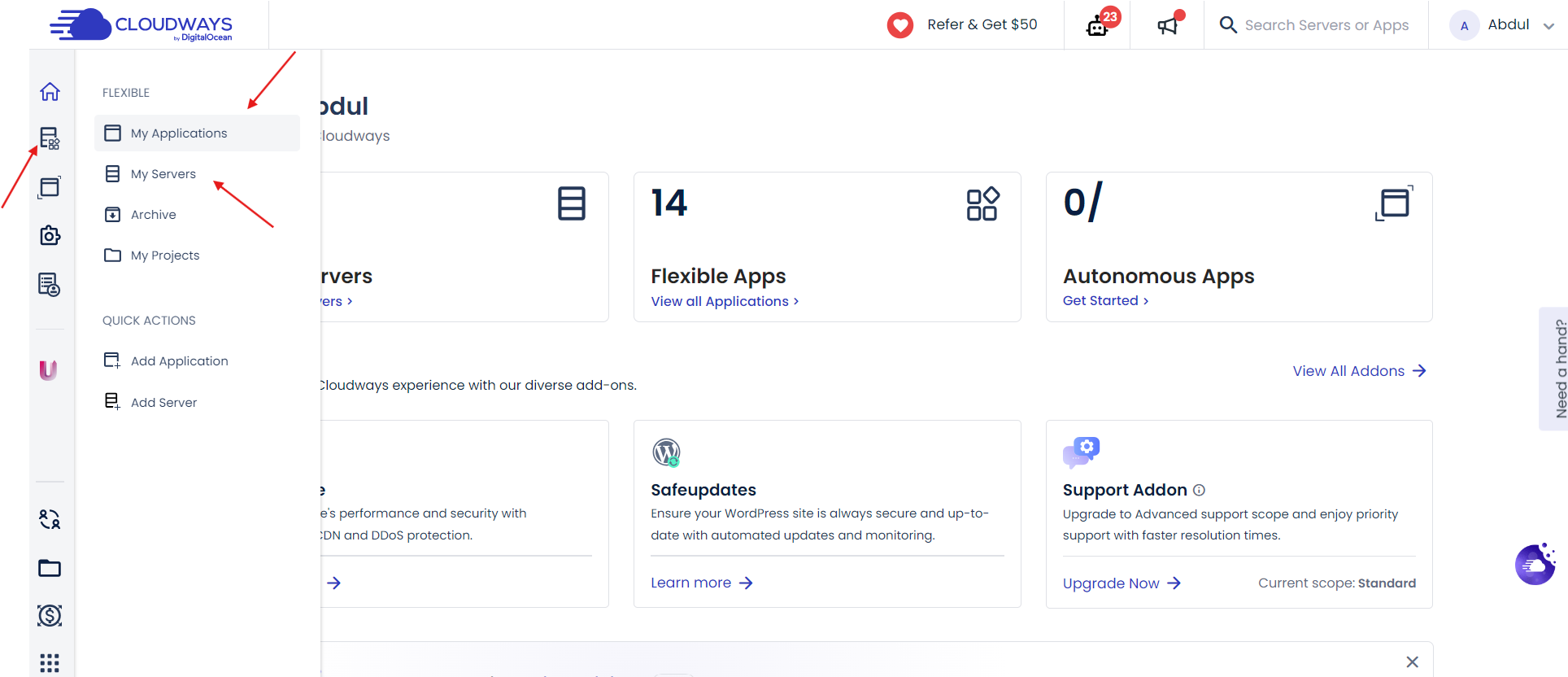 complete visibility of your servers and applications in cloudways platform