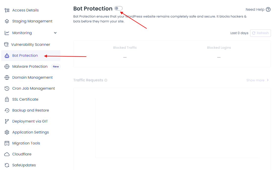 activating features is as simple as flipping a toggle switch in cloudways