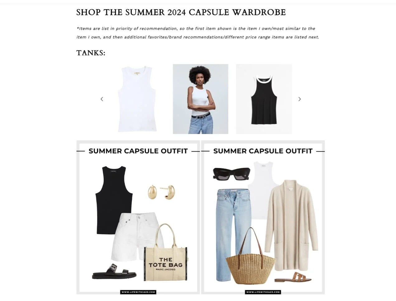 outfits in a capsule wardrobe