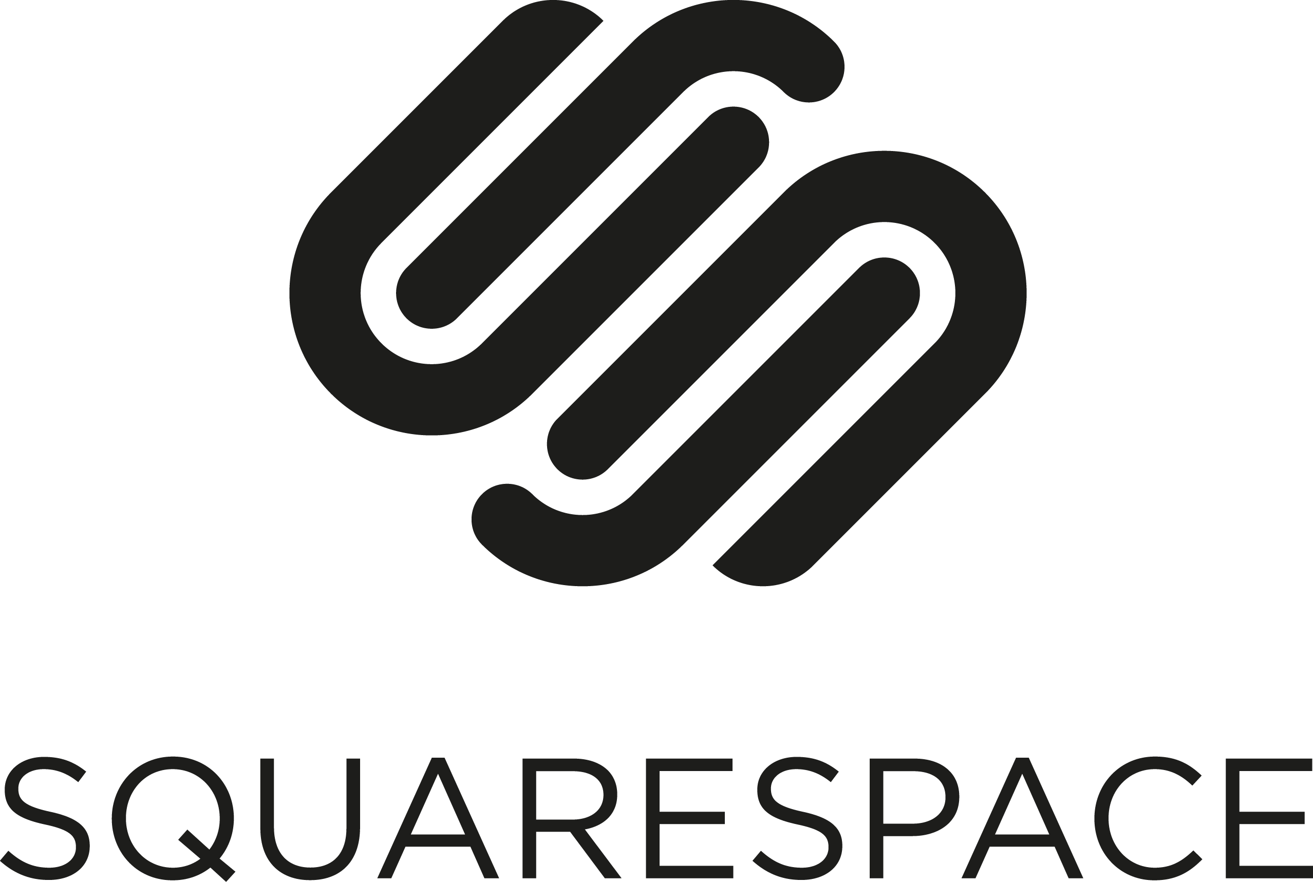 Black squarespace logo for AI website builders article.