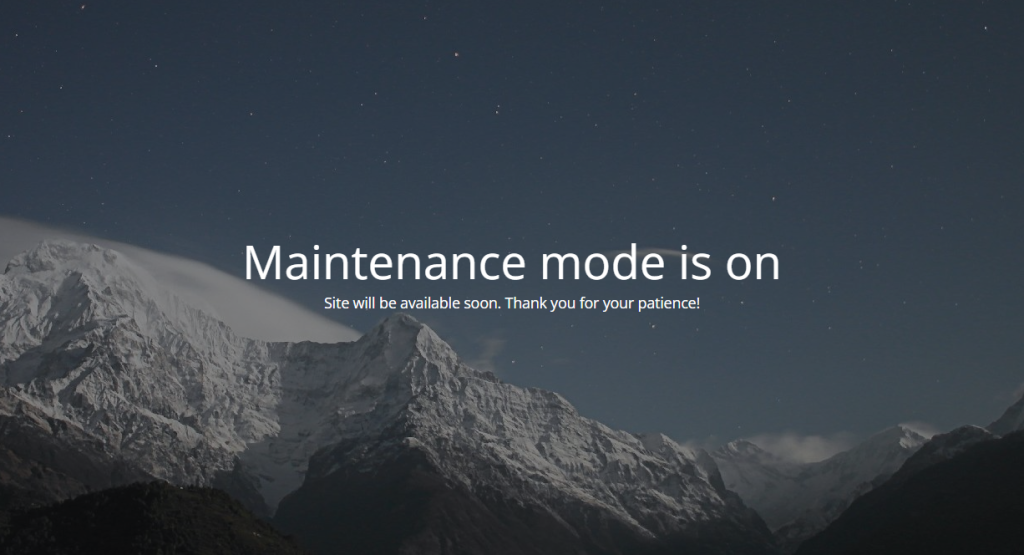 maintenance plugin