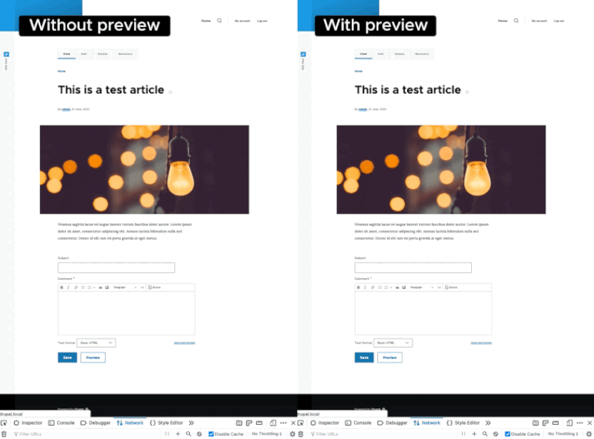 BigPipe with a placeholder implementation for comments