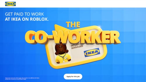 Web page for Ikea on Roblox: The Co-Worker Game