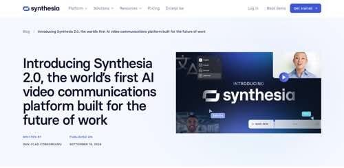 Web page of Synthesia 2.0