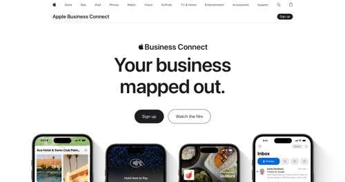 Web page for Apple Business Connect