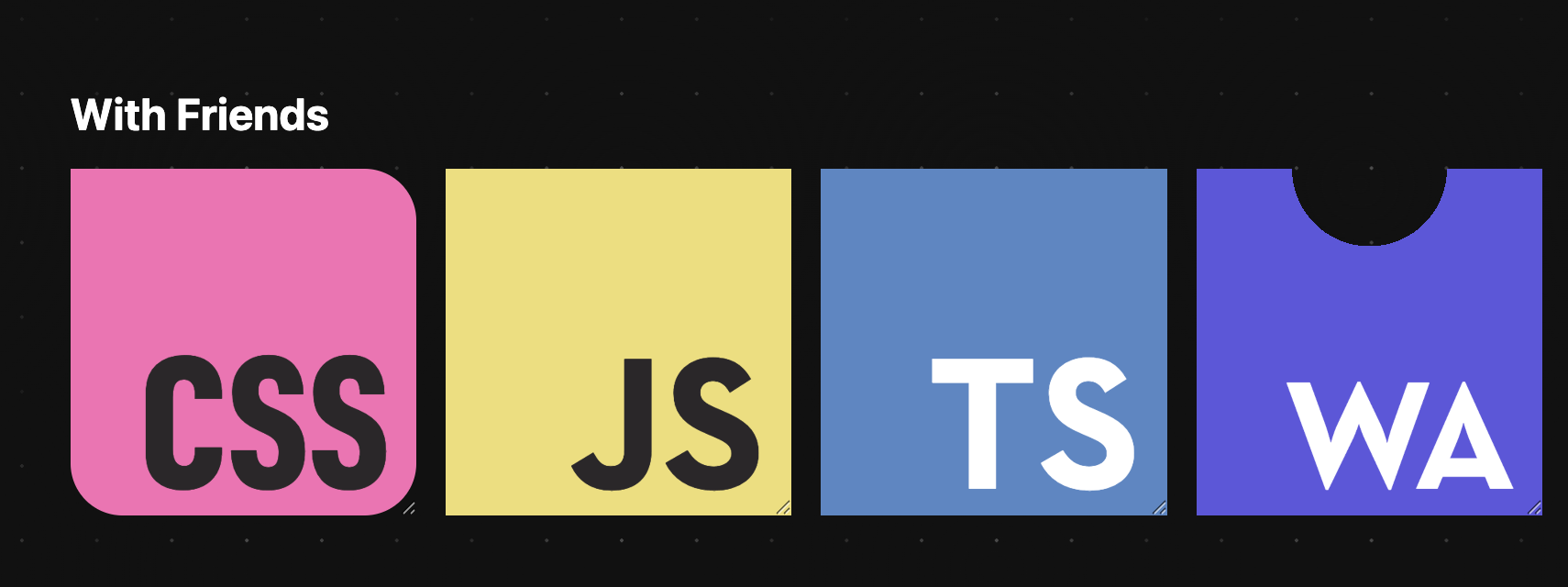 new CSS logo placed next to the JavaScript, Typescript, and Web Assembly logos