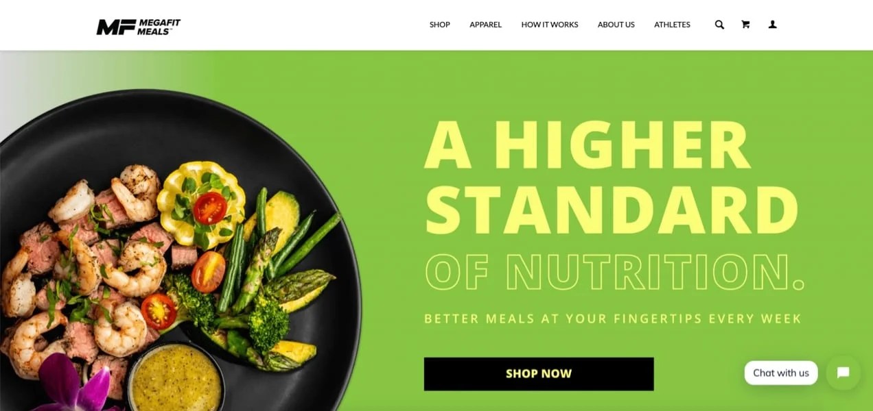 Megafit Meals homepage