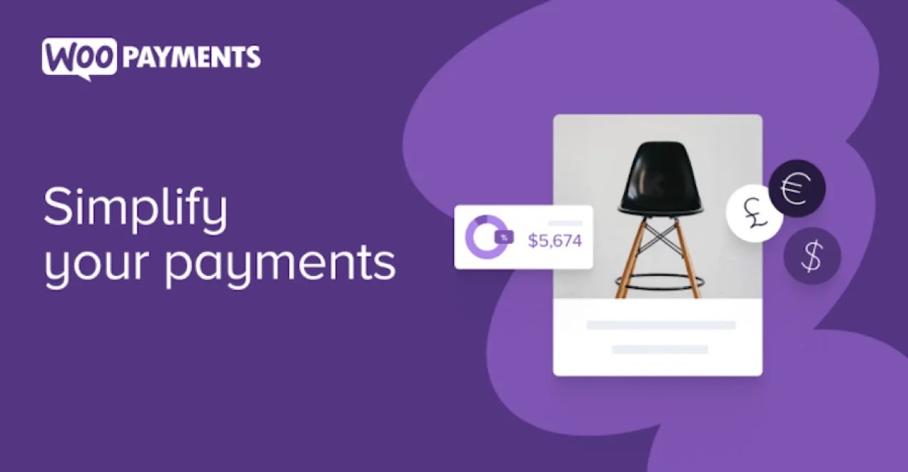 WooPayments call out with title and chair product tile.