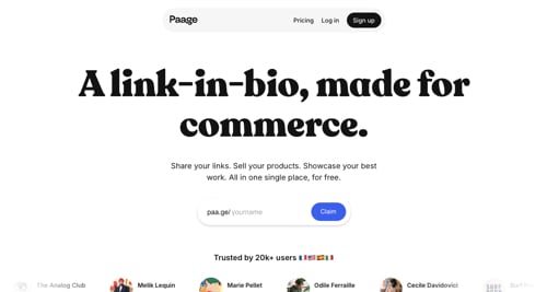 Home page of Paage