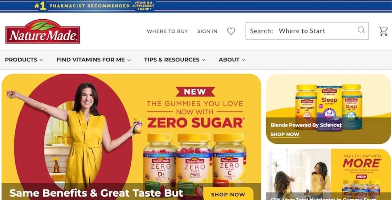 NatureMade homepage