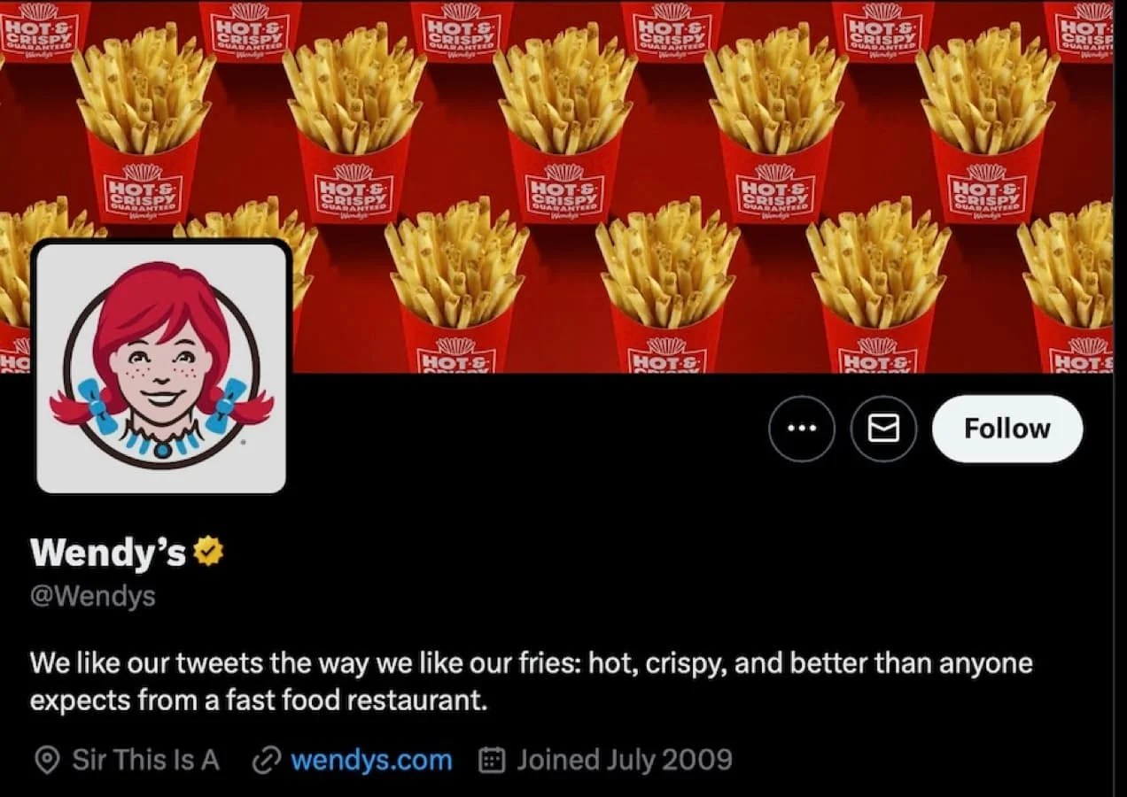 Wendy's X page