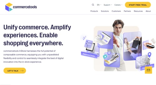 Home page of Commercetools