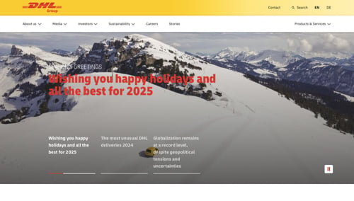 Home page of DHL Group