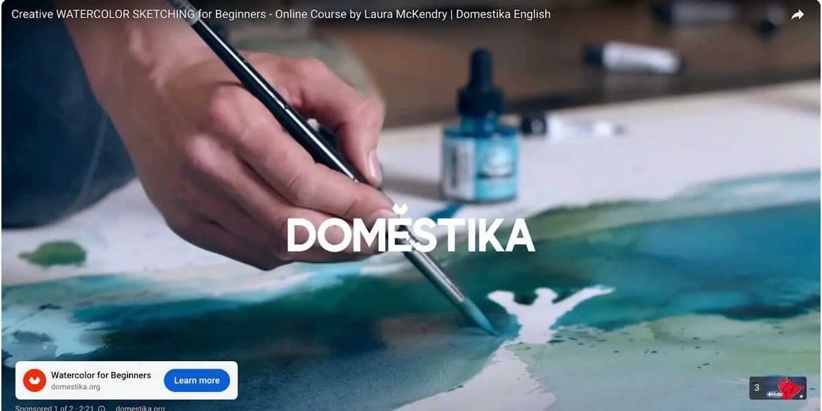 watercolor for beginners video on YouTube