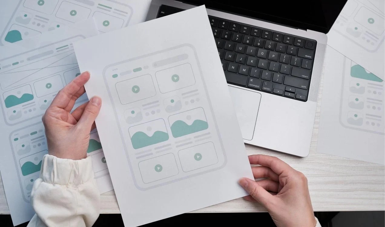 layout and mockups of website pages