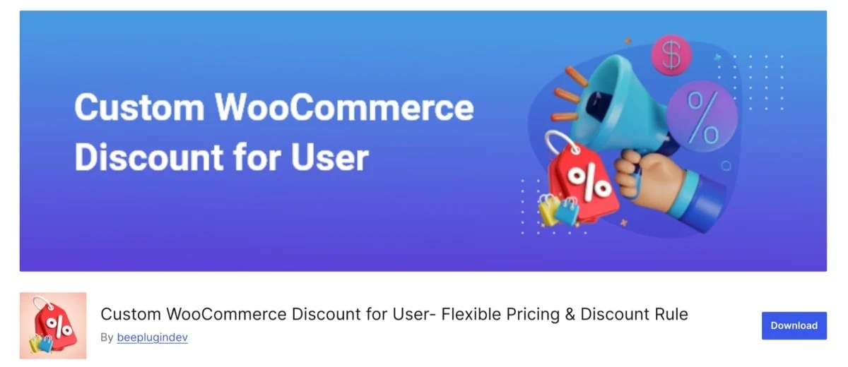 Custom WooCommerce Discount for User extension page
