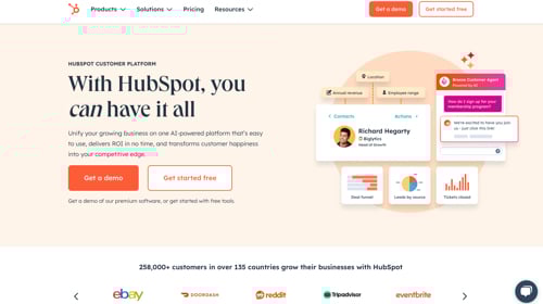 Home page of HubSpot Home page of HubSpot