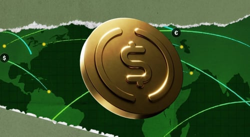 Webpage showing a stablecoin icon Webpage showing a stablecoin icon