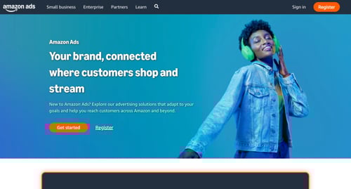 Web page for Amazon Ads Web page for Amazon Ads