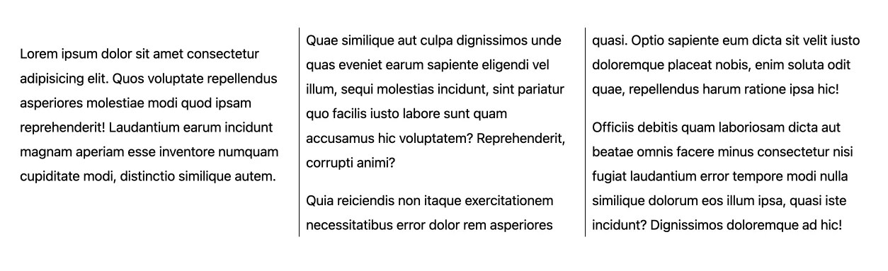 Two 1-pixel solid black vertical lines separate a row of three text blocks.