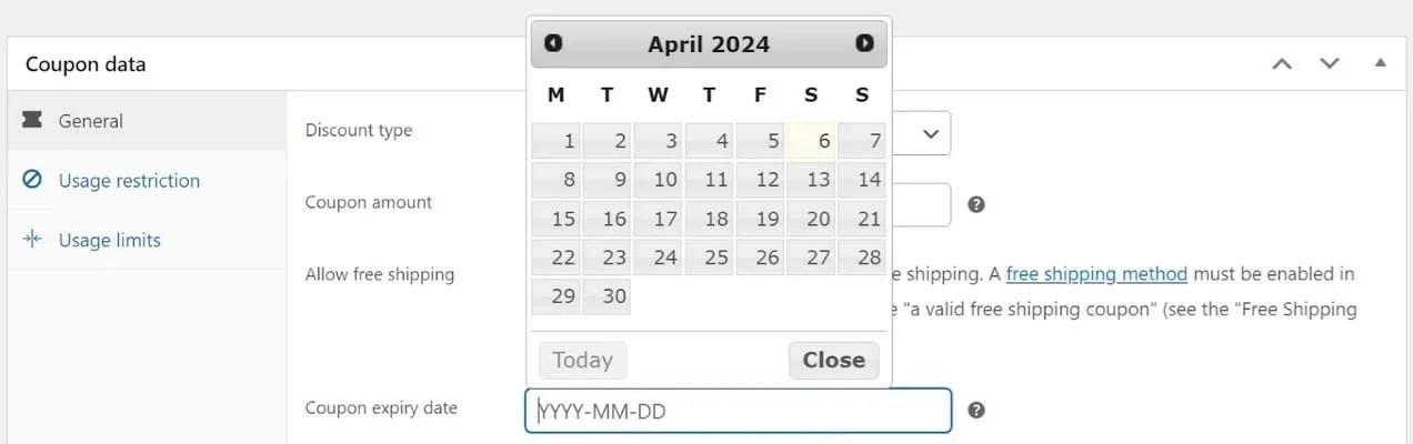 setting a coupon expiry date
