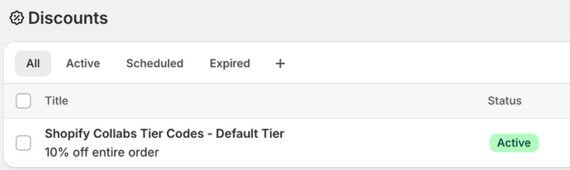 Screenshot of the Discount screen in Shopify admin