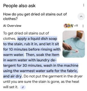 Screenshot of the oil-stain example