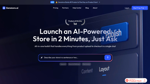 Home page of Genstore