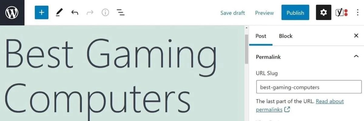 creating a URL slug in WordPress