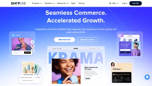 Home page of Shopline