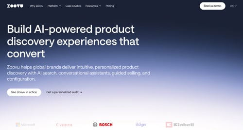 Home page of Zoovu