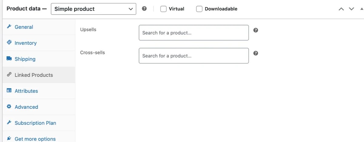 simple product options for linked products
