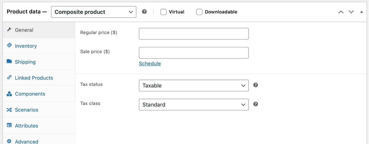 creating a composite product in WooCommerce