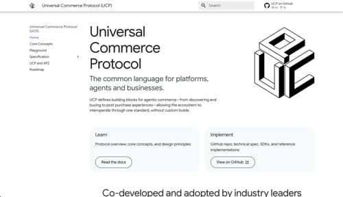 Home page of Universal Commerce Protocol