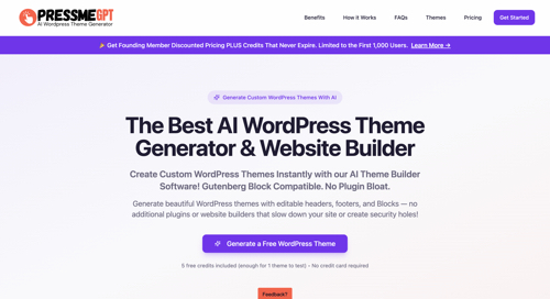 Home page of PressMeGPT