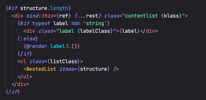 Showing syntax highlighting for Svelte code.