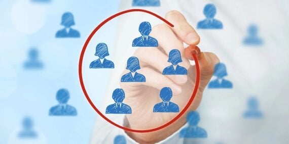 Illustration of multiple caricatures with a circle around the targets