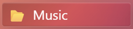 A custom select button with an opaque background, a folder icon, and a text label called Music.