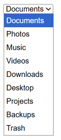 An unstyled select element with expanded options.