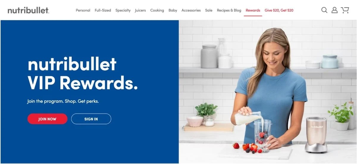 Nutribullet landing page