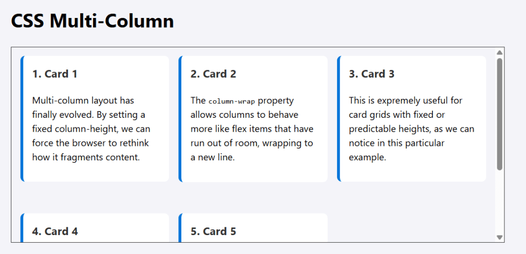 Looking at New CSS Multi-Column Layout Wrapping Features – Ohh Rex Dino ...