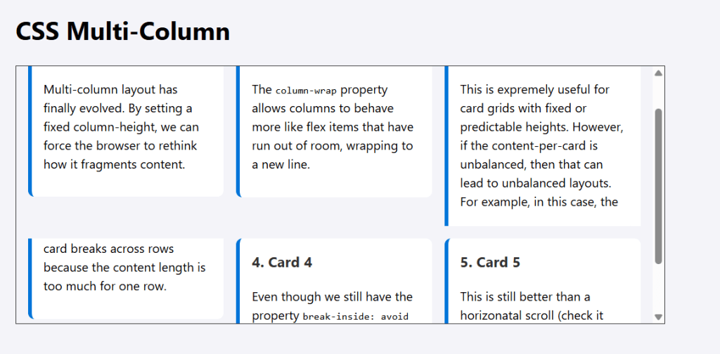 Layout Feature Column Example Looking at New CSS Multi-Column Layout Wrapping Features – Ohh Rex Dino ...