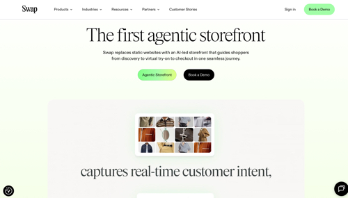 Web page of Swap Storefront