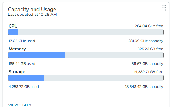 VCF 9.1 management domain cluster capacity