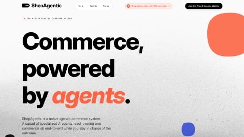 Home page of ShopAgentic