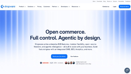 Home page of Shopware