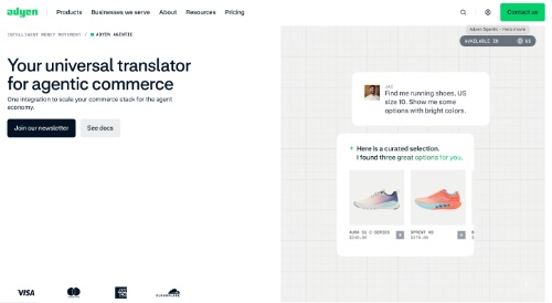 Web page of Adyen Agentic