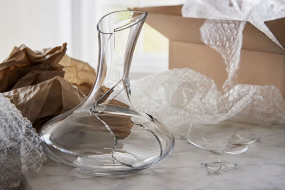 Image a broken glass vase